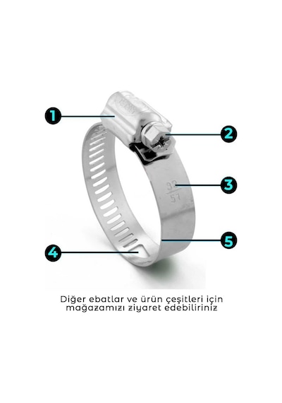 Ayarlı Metal Hortum Kelepçesi Vidalı 20-30 mm 10 Adet