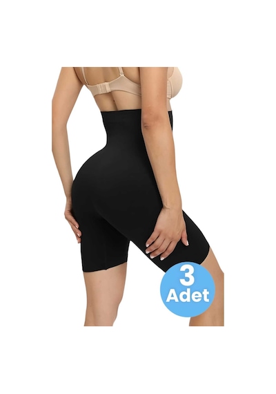 Uniquetrenders Kadın Toparlayıcı Dikişsiz Klasik Korse 3'lü Set Siyah