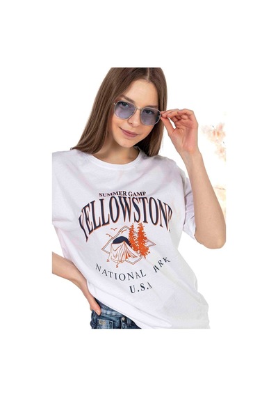 Kadın Oversize Yellowstone Baskılı Tshirt (534304808)