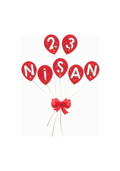 23 Nisan Kapı Süsü Balon Görünümlü 23 Nisan Yazılı Sınıf Kapı Dekoru Çocuk Bayramı Süsleme "
