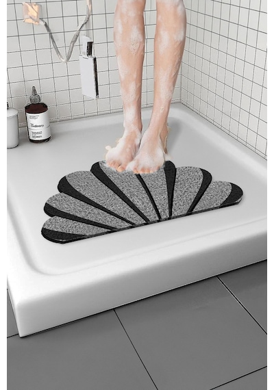 Deniz Kabuk Banyo Paspas Kaymaz Paspas Su Emici Islak Zemin Duş Paspası Kivircik Paspas 40x60 Cm Gri