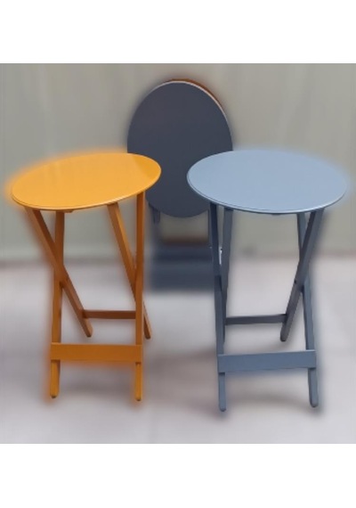 1448bng90127çanta Zigon Sehpa Oval Model Dörtlü Ahşap Mdf Hardal Ve Gri Renk Uyumu El Yapımı