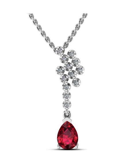 0.60 Karat Pırlantalı Yakut Kolye