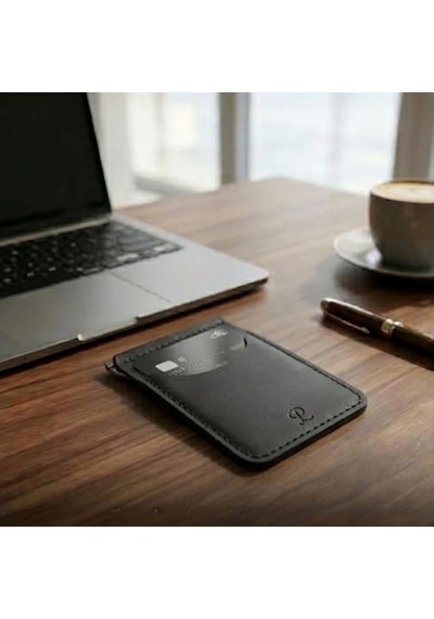 Parla Leather Cavana Hakiki Gerçek Deri Erkek Kadın Cüzdan Kartlık Siyah