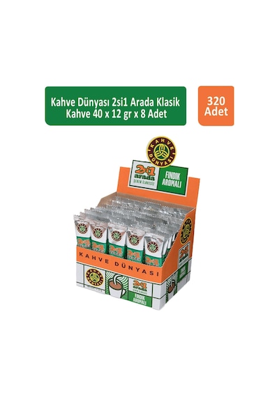 Kahve Dünyası 2si1 Arada Fındık Aromalı Kahve 8'li 40 x 12 G