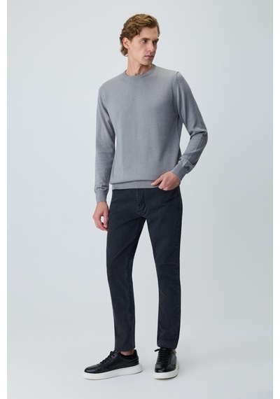 Morven Erkek Gri Basic Bisiklet Yaka Triko 27kc017005100 Gri