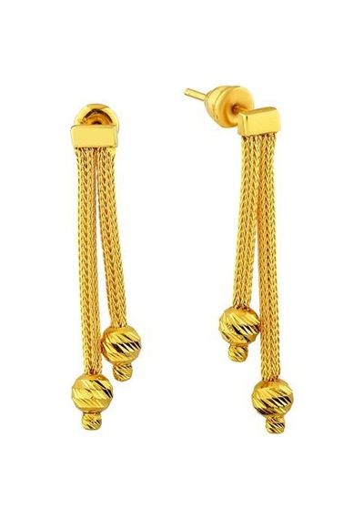 22 Ayar Altın Hasır Set Küpe - 722000015777 Açık Sarı Altın
