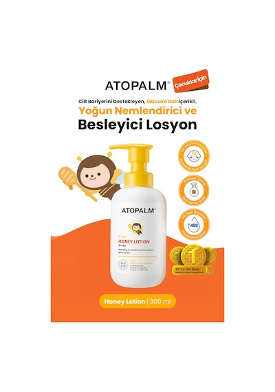 Çocuklar İçin Bariyer Destekleyen Yoğun Nemlendirici & Besleyici Losyon Atopalm Honey Lotion Kids