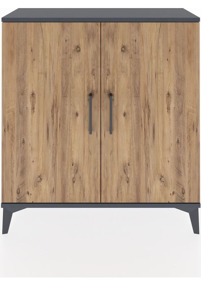 Arges Şifonyer 2 Kapaklı 88x30x96 Antrasit-çam Antrasit