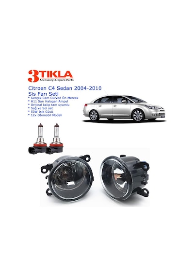 Citroen C4 2009 Sis Farı Set Oem: 8200074008