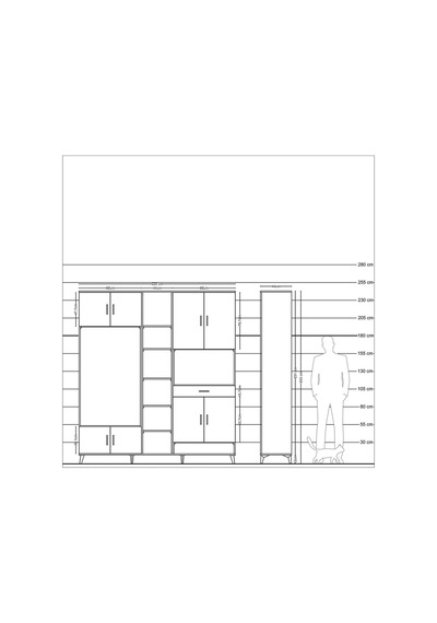 Hyperion Dolap 12 Raflı Tek Çekmeceli 8 Kapaklı 220x44x243 Antrasit-aytaşı/çam Çok Renkli Hyperion Dolap 12 Raflı Tek Çekmeceli 8 Kapaklı 220x44x243 Antrasit-aytaşı/çam Çok Renkli