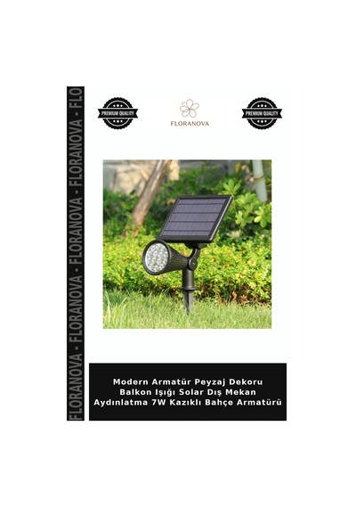 Modern Armatür Peyzaj Dekoru Balkon Işığı Solar Dış Mekan Aydınlatma 7w Kazıklı Bahçe Armatürü Diğer