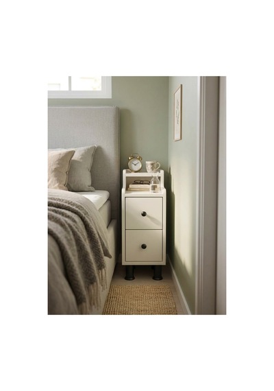 Çok Amaçlı Modern Yan Sehpa Organizer Yatak Odası Komodin 25cm Ahşap Görünümlü Ev Tamamlayıcı Beyaz - 926882295 Beyaz
