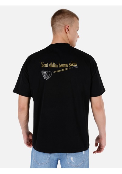 Colin's Colins Unısex Lilseb Sloganlı Siyah Tişört Cl1072009 Q1.v1 Blk Siyah