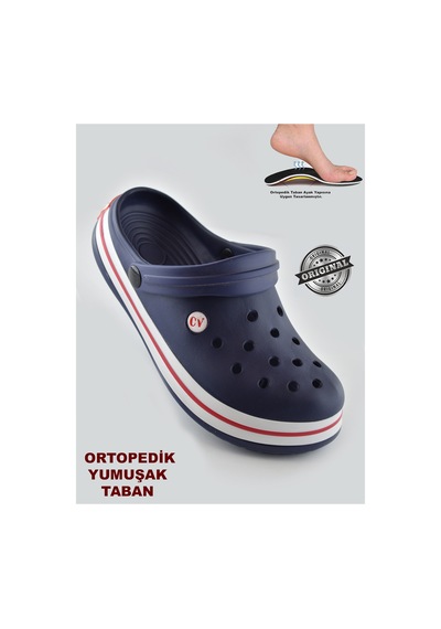 Papatay 15090 Cv Crosss Tarzı Unisex Terlik Hemşire Doktor Terliği Lacivert