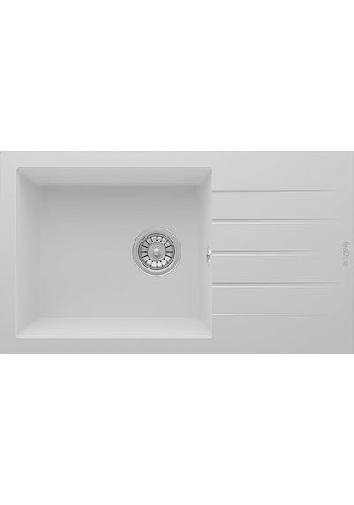 Real Stone Real Stone P010 Assos 76 XL Beyaz Granit Mutfak Eviyesi 76 x 43.5 CM