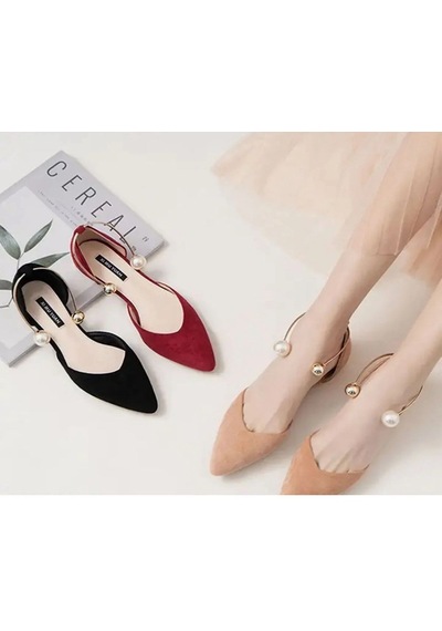 Stiletto Ayakkabı Aksesuarı - Topuklu Ayakkabı Tokası - Gold İnci Çok Renkli