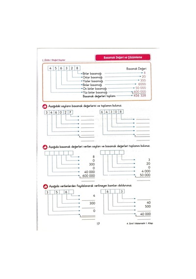 4.sınıf Matematik 1.dönem - Etkinlikli Çalışma Ve Soru Bankası Kitabı