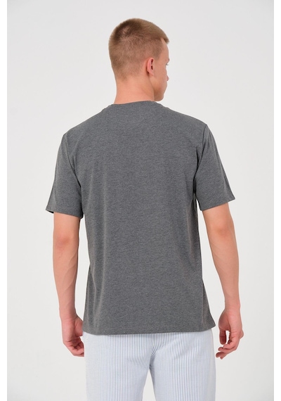 Rich Erkek 4 Lü Paket %100 Pamuk Oversize Tişört Basic Bisiklet Yaka Kısa Kollu T-shirt Gri