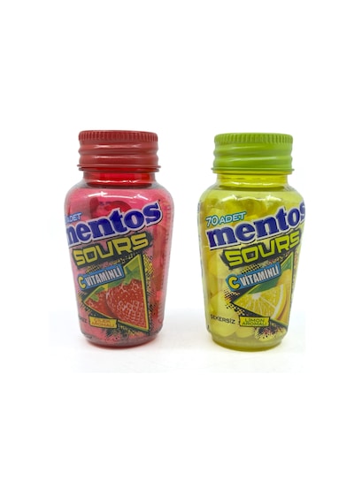 Mentos Sours Şekersiz Tatlandırıcılı C Vitaminli Limon Aromalı Tablet Şekerleme 49gr X 2 Adet