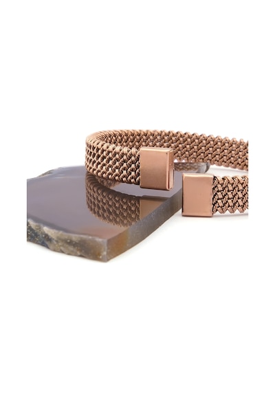 316l Çelik Rose Gold Halat Model Erkek Kelepçe Bileklik Eblk-412 Rose Gold