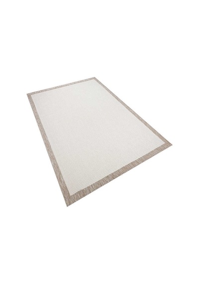 Kaymaz Yıkanabilir Minimal Bordürlü Krem Dekoratif Sisal Halı Siesta 1502 Krem-bej