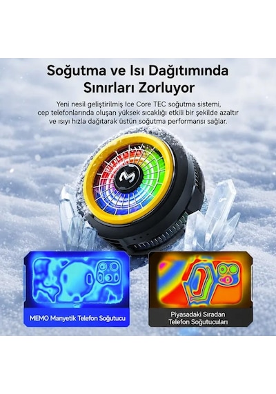 Zhltools Cx20 Manyetik Telefon Soğutucu 20w Tec Yarı İletken Soğutma Rgb Işıklı Magsafe Uyumlu