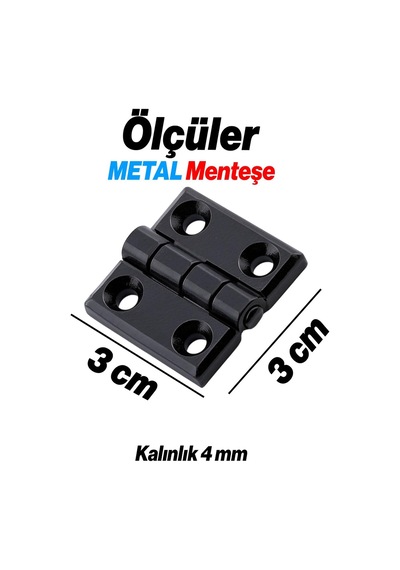 Siyah Metal 4 Adet Set Yaprak Menteşe 30x30mm Dayanıklı Mobilya Kapı Dolap Çekmece Kapak Aksesuar Diğer