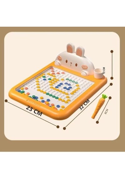 Manyetik Kodlama Oyuncağı Eğitici Oyuncak Boncuk Turp Kalem Montessori Erken Eğitim Tableti Tavşan