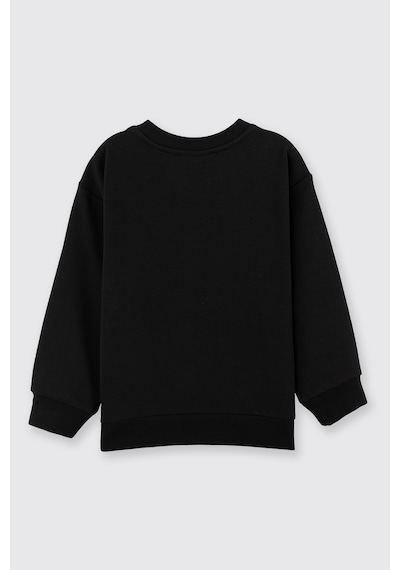Panço Kız Çocuk Sweatshirt Beyaz Siyah