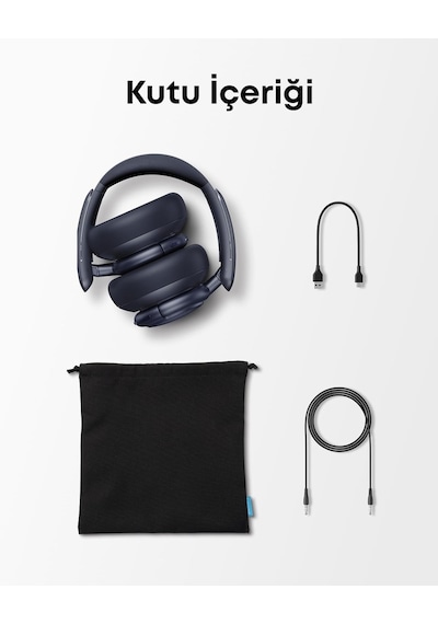 Anker Q30 Kulak Üstü Bluetooth Kulaklık, Hibrit Aktif Gürültü Engelleme, Yüksek Çözünürlüklü Ses, 40 Saat Pil Ömrü, Mavi - A3028