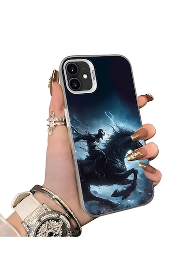 Apple iPhone 11 Uyumlu Sert Akrilik Arka Silikon Kenar Lens Koruma Venom Kılıf
