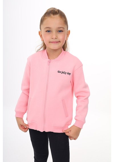 Toontoy Kız Çocuk Kolej Yaka Fermuarlı Cepli Düşük Omuz Nakış Baskılı Örme Hırka - 2 İplik Şardonlu Pembe Toontoy Kız Çocuk Kolej Yaka Fermuarlı Cepli Düşük Omuz Nakış Baskılı Örme Hırka - 2 İplik Şardonlu Pembe