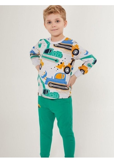 Cantoy Erkek Çocuk Araba Baskılı Pijama Takımı-16028 Grı