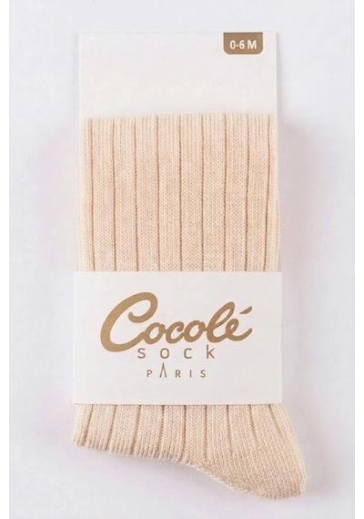Cocole Socks Kız Bebek Külotlu Çorabı Pamuklu Somon Derby Çizgili 0-24 Ay
