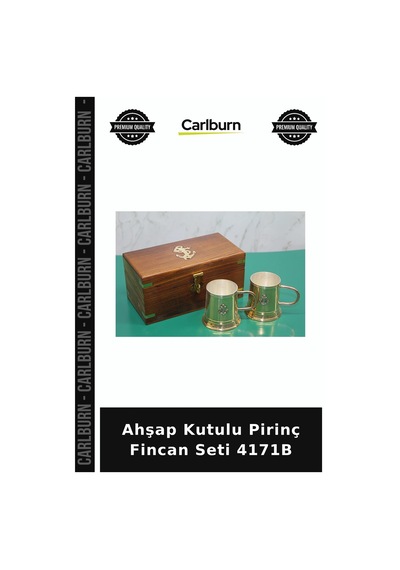 Özel Üretim Hediyelik Geleneksel Dekoratif Sunum Sofra Ahşap Kutulu Pirinç Fincan Seti 4171b Diğer