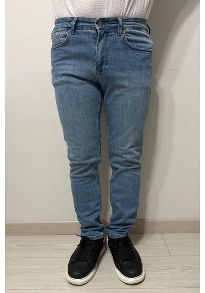 Hacker Denim Dmctekstil Erkek 1021 Yüksek Bel Normal Kesim Boru Paça Jean Pantolon Mavi