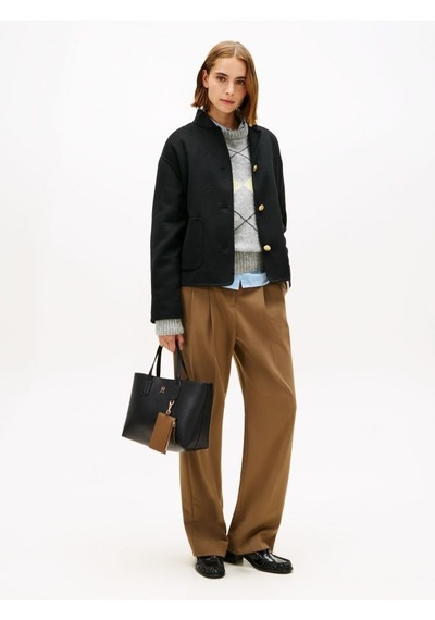 Tommy Hilfiger Th Icon Mını Tote Kadın Siyah Çanta - Aw0aw18233