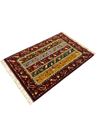 El Dokuma Sıfır Sivas Şal Halısı 123x187 Kök Boya %100 Yün Renkli Halı