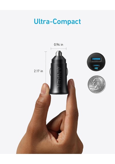 Usb-c Araç Şarj Cihazı, 30w, 2 Bağlantı Noktalı, Powerıq 3.0, Siyah - A2741