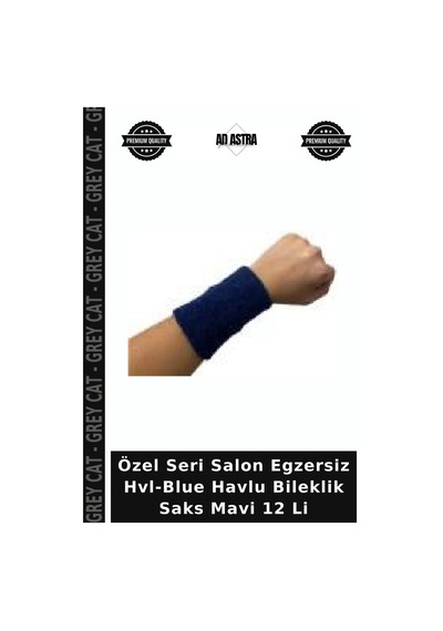 Özel Seri Salon Egzersiz Hvl-blue Havlu Bileklik Saks Mavi 12 Li