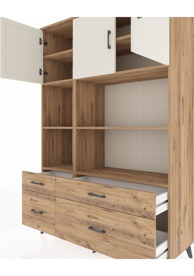 Hyperion Dolap 8 Raflı 4 Çekmeceli 3 Kapaklı 132x44x195 Çam-aytaşı/çam Aytası/atlas Çam Hyperion Dolap 8 Raflı 4 Çekmeceli 3 Kapaklı 132x44x195 Çam-aytaşı/çam Aytası/atlas Çam