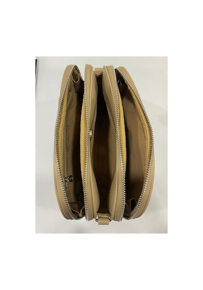 Genel Markalar Kadın İthal Premium Yumuşak Deri 5 Bölmeli Çapraz Omuz Çantası 25 X 19 X 9 Cm Kum