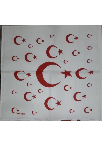 Herşey Nota Türk Bayrağı Ay Yıldız Desenli Beyaz Renk Çok Amaçlı Çok Renkli