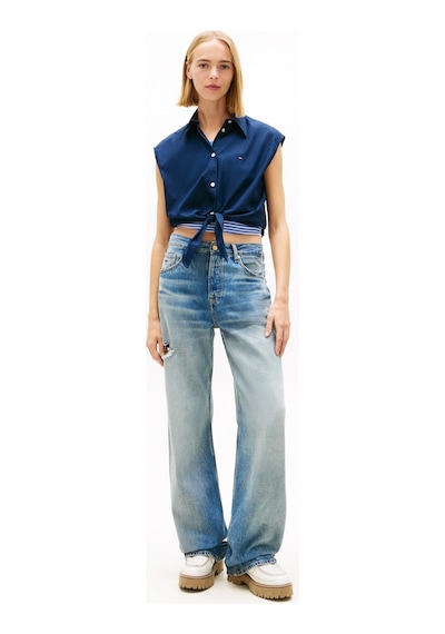 Tommy Jeans Lacivert Kadın Gömlek Tjw Tıe Front Poplın Shırt-16164