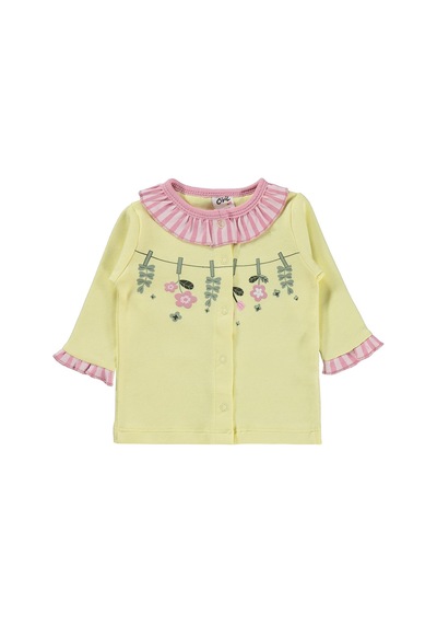 Civil Baby Fırfırlı Patikli 1-9 Ay Pijama Takımı - Sarı Açık Sarı