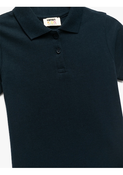 Koton Pamuklu Kısa Kollu Basic Polo Yaka Okul Tişörtü Lacivert 7wkg10008ak