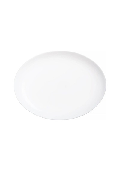 Temperli Cam Oval Beyaz Servis Tabağı 33cm