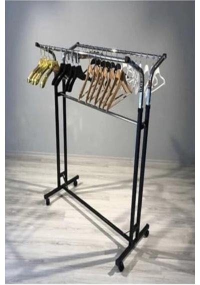 Askısı Tekerlekli Elbise Askıları Metalden Yapılmış Portmanto 130 Kg A Kadar Yüklenebilir Uzunluk 110-150 Cm Kro Çok Renkli
