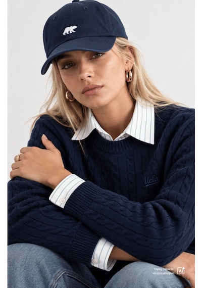 UCLA Bea Lacivert Baseball Cap Nakışlı Standard Fit Unisex Şapka